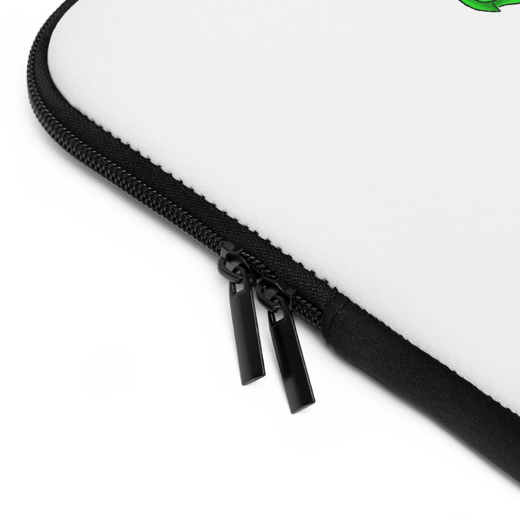 Clawmep Laptop Sleeve featuring a customizable front design and a sleek black polyester back, ideal for protecting laptops during travel.