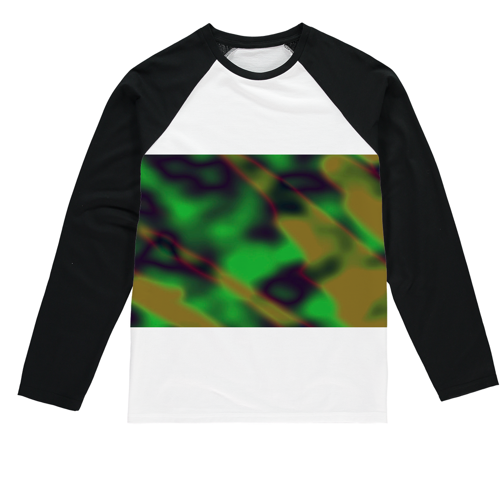 Cloud Concept Painting Sublimation Baseball Long Sleeve T-Shirt featuring vibrant colors and a stylish design, perfect for sublimation printing.