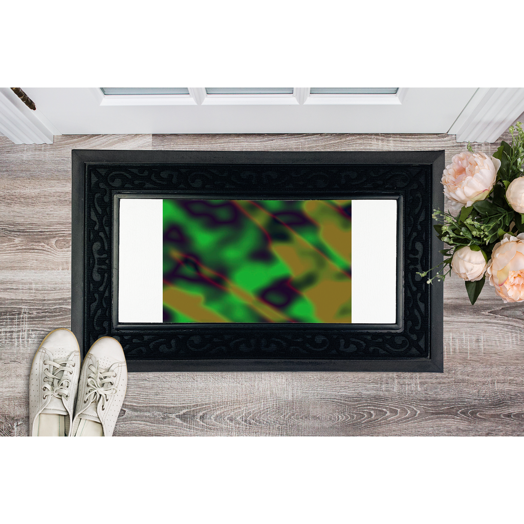 Cloud Concept Painting Sublimation Heavy Duty Door Mat with a stylish fabric brush border and non-slip rubber base, perfect for customization.