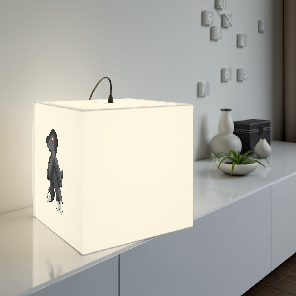 A stylish Cloudydo Personalized Lamp in a cube shape, showcasing its unique design and customizable lighting options, perfect for home or shop decor.