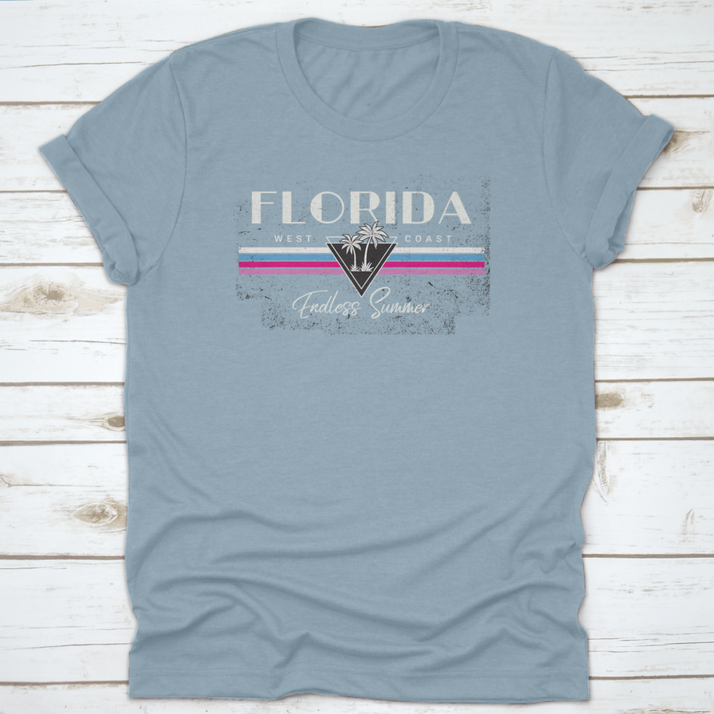 Vector design of a Florida beach scene with the phrase 'Endless Summer', showcasing vibrant colors and a relaxed beach vibe.