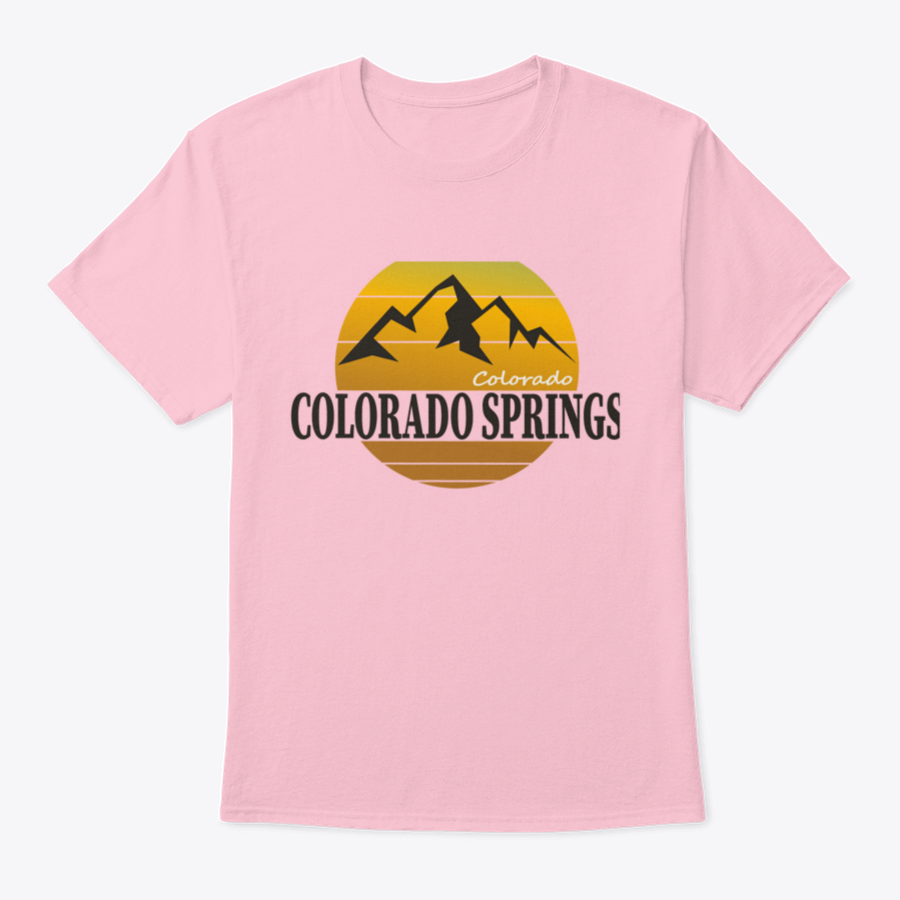 A comfortable Colorado Springs Colorado Tourism T-shirt displayed on a wooden background, showcasing its classic fit and quality fabric.