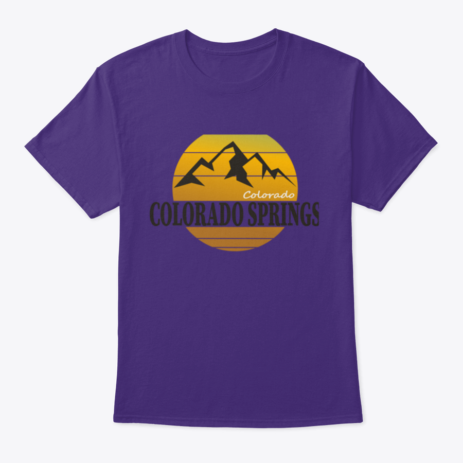 A comfortable Colorado Springs Colorado Tourism T-shirt displayed on a wooden background, showcasing its classic fit and quality fabric.