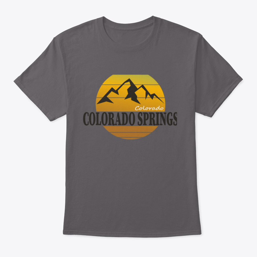 A comfortable Colorado Springs Colorado Tourism T-shirt displayed on a wooden background, showcasing its classic fit and quality fabric.