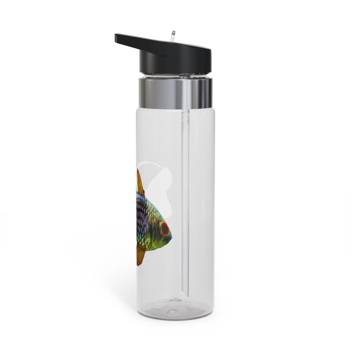 Colored Fish Kensington Tritan™ Sport Bottle in vibrant colors with a carabiner hook and straw, showcasing its lightweight and durable design.
