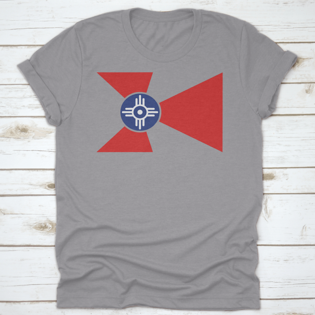 Colored logo of Wichita, Kansas national flag vector on a cotton fabric, showcasing vibrant colors and detailed design.