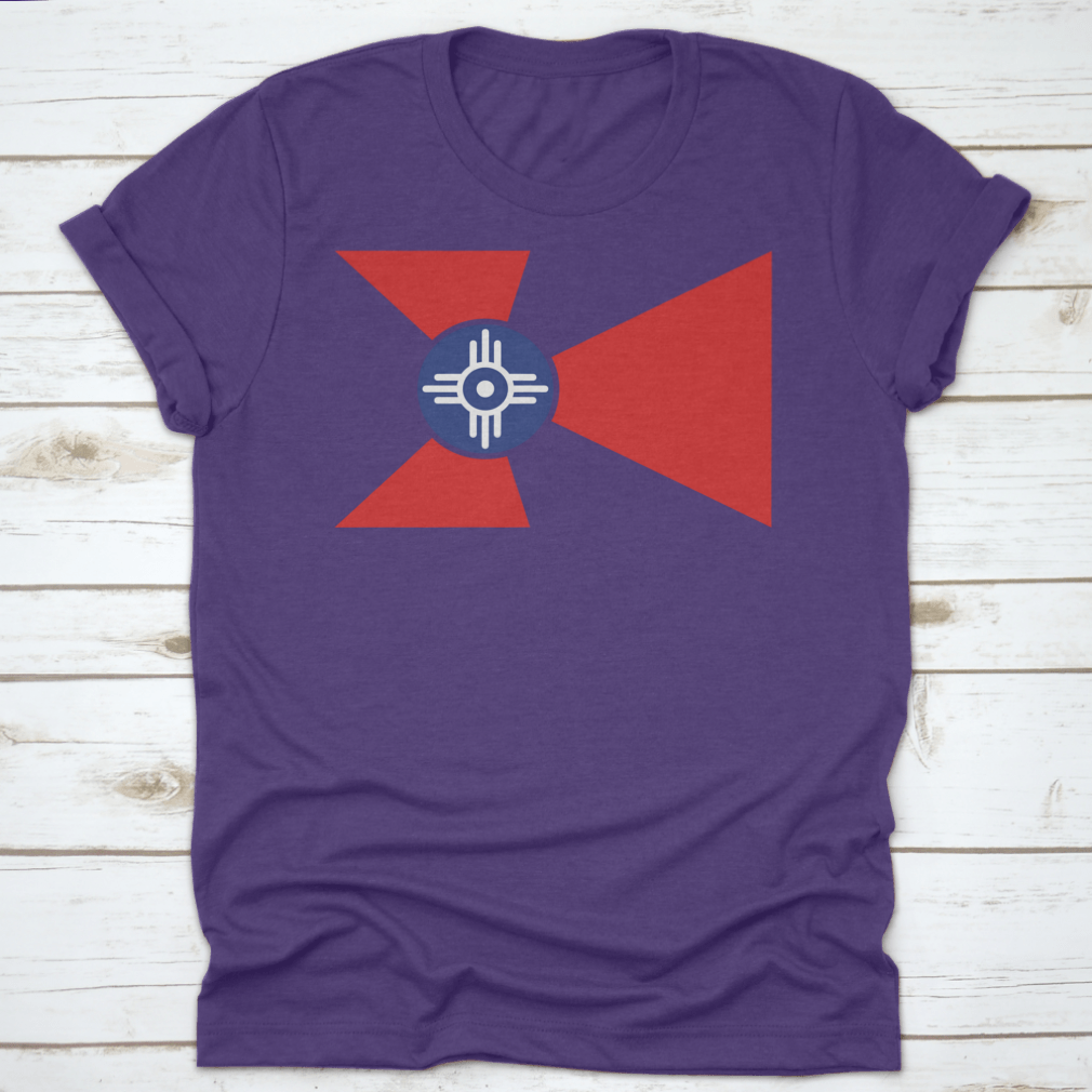 Colored logo of Wichita, Kansas national flag vector on a cotton fabric, showcasing vibrant colors and detailed design.
