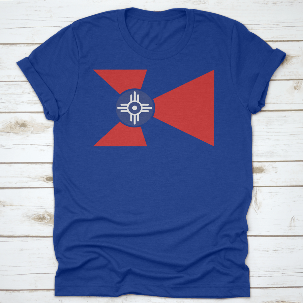Colored logo of Wichita, Kansas national flag vector on a cotton fabric, showcasing vibrant colors and detailed design.
