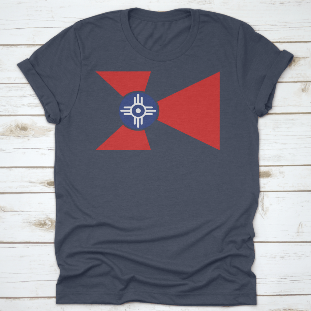 Colored logo of Wichita, Kansas national flag vector on a cotton fabric, showcasing vibrant colors and detailed design.