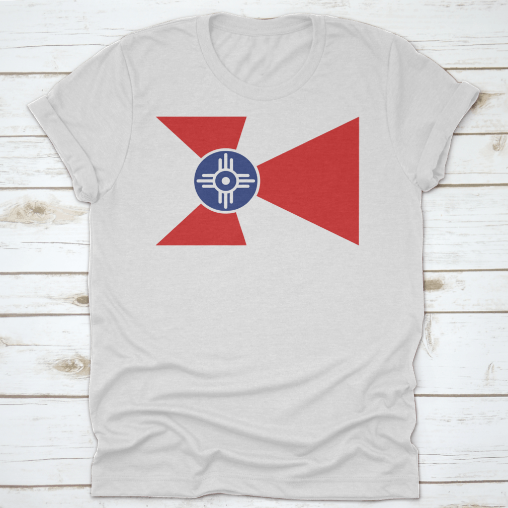 Colored logo of Wichita, Kansas national flag vector on a cotton fabric, showcasing vibrant colors and detailed design.