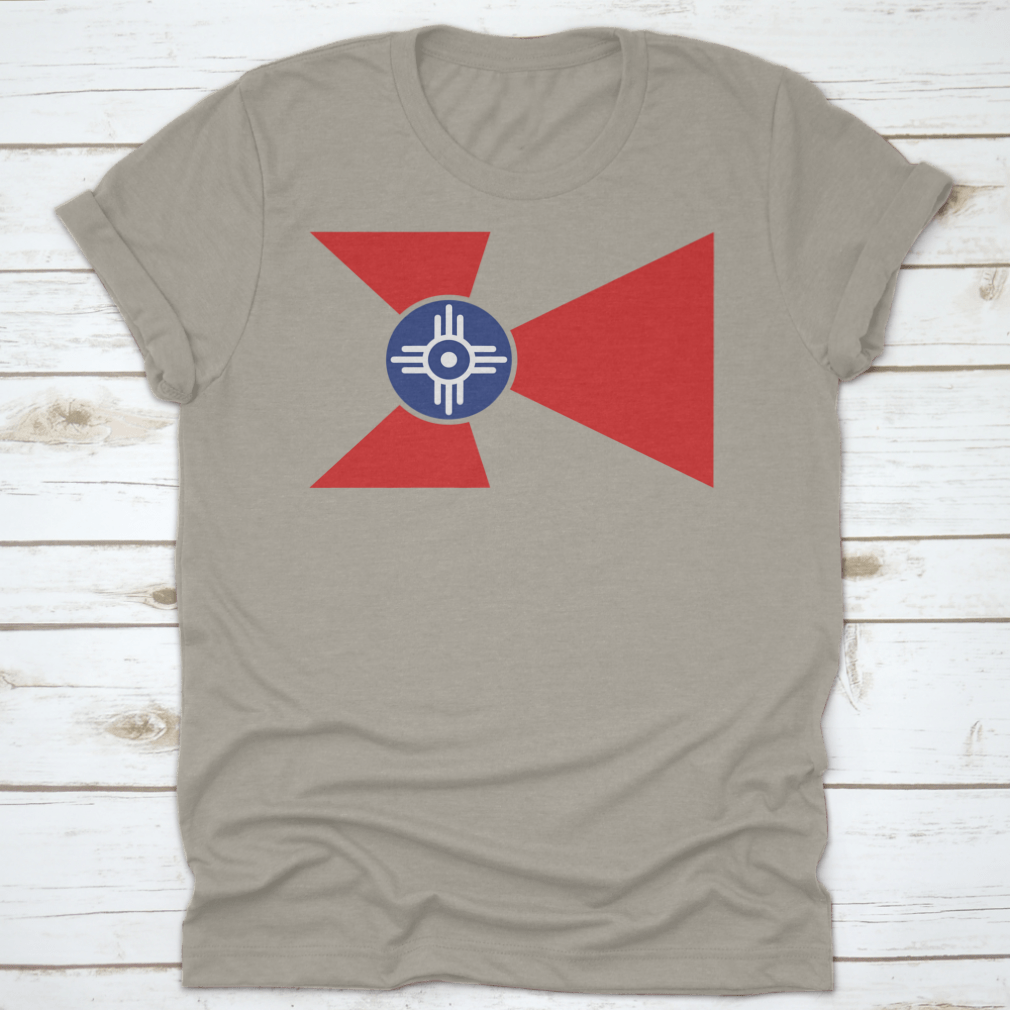 Colored logo of Wichita, Kansas national flag vector on a cotton fabric, showcasing vibrant colors and detailed design.