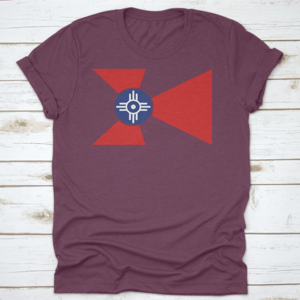 Colored logo of Wichita, Kansas national flag vector on a cotton fabric, showcasing vibrant colors and detailed design.