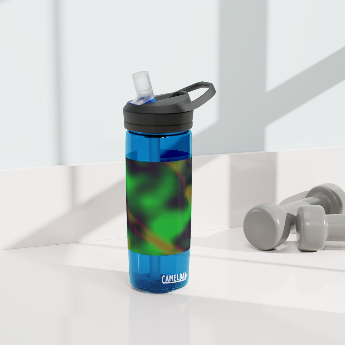 Colorful Cloud Painting CamelBak Eddy® Water Bottle in 20oz and 25oz sizes, showcasing vibrant design and durable construction.