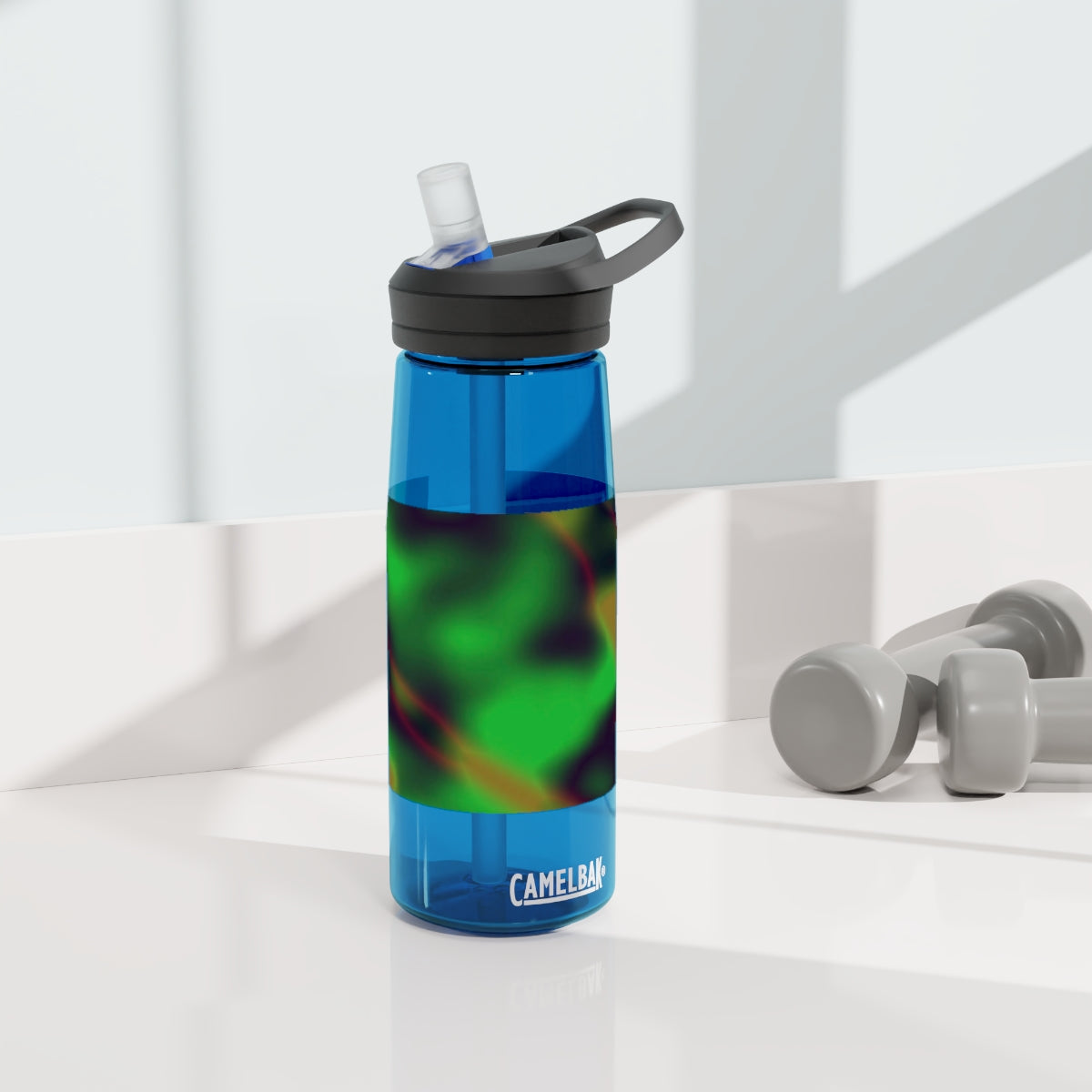 Colorful Cloud Painting CamelBak Eddy® Water Bottle in 20oz and 25oz sizes, showcasing vibrant design and durable construction.
