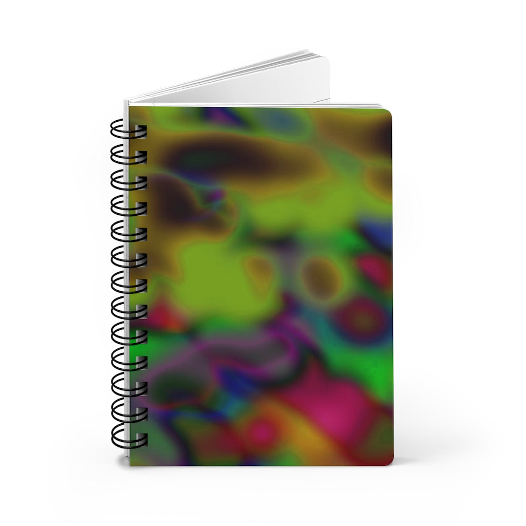 Colorful Cloud Painting Spiral Bound Journal with a glossy laminated cover and lined pages, showcasing a vibrant cloud design.