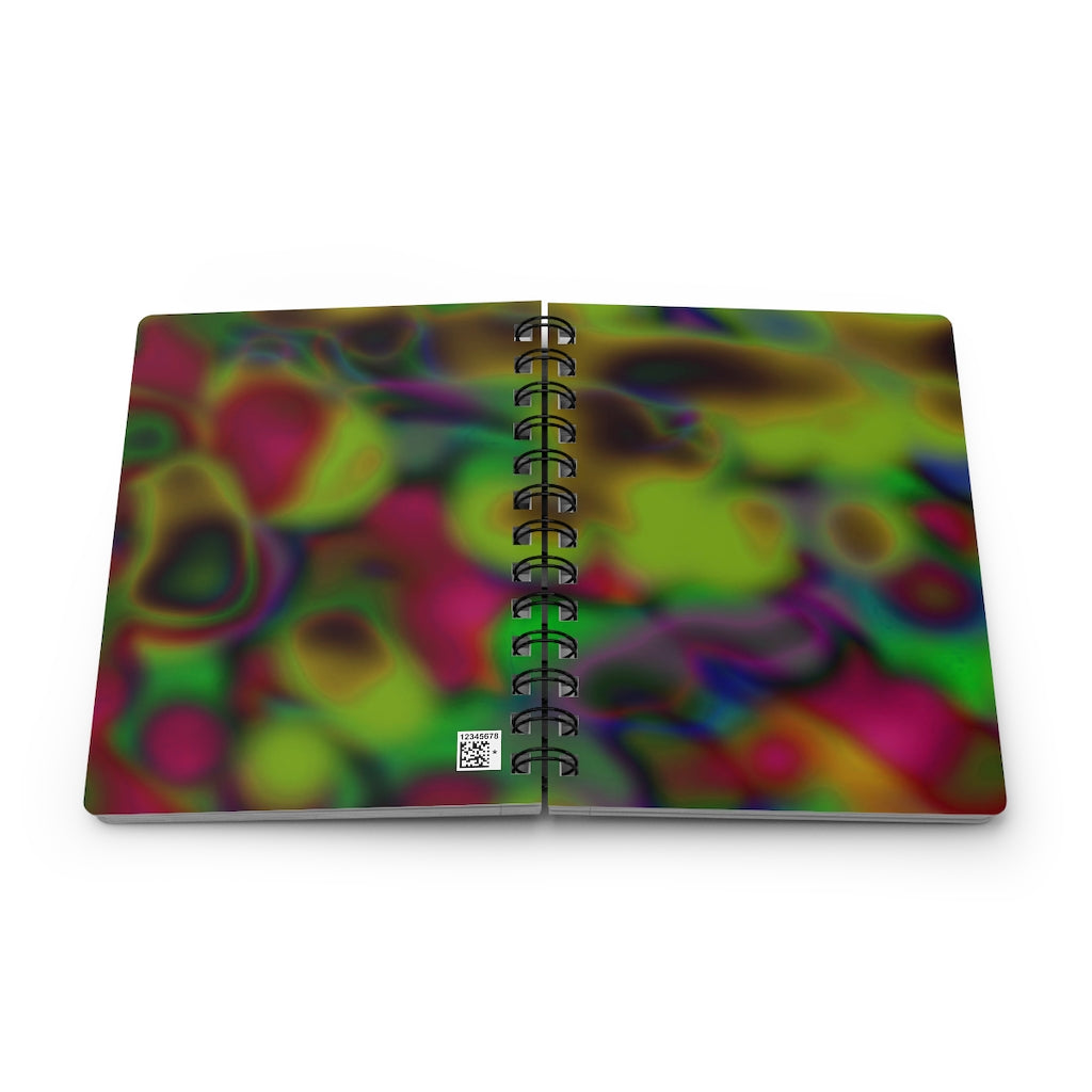 Colorful Cloud Painting Spiral Bound Journal with a glossy laminated cover and lined pages, showcasing a vibrant cloud design.