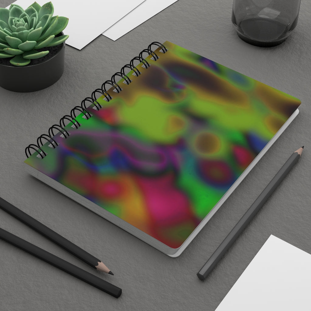 Colorful Cloud Painting Spiral Bound Journal with a glossy laminated cover and lined pages, showcasing a vibrant cloud design.
