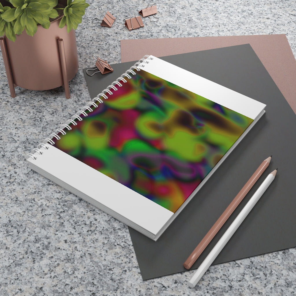 Colorful Cloud Painting Spiral Notebook with customizable covers and wide-ruled pages.