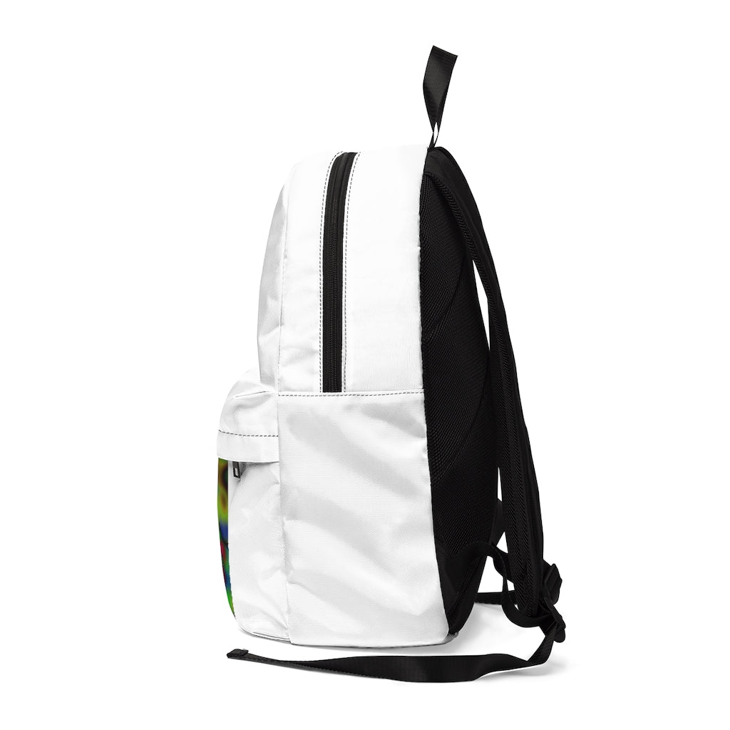 Colorful Cloud Painting Unisex Classic Backpack showcasing vibrant cloud design and adjustable straps.