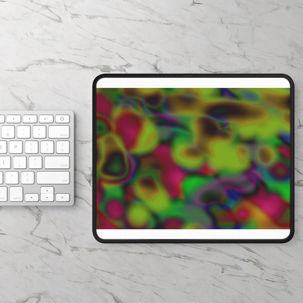 Colorful Cloud Pattern Gaming Mouse Pad featuring vibrant colors and stitched edges, ideal for gaming and office use.