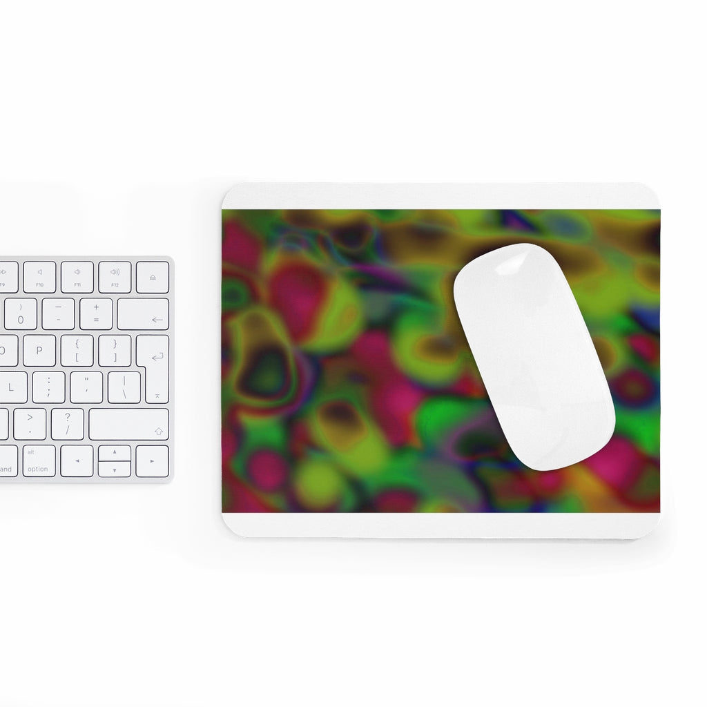 Colorful Cloud Patterns Mouse Pad featuring vibrant cloud designs on a smooth neoprene surface, ideal for enhancing workspace aesthetics.