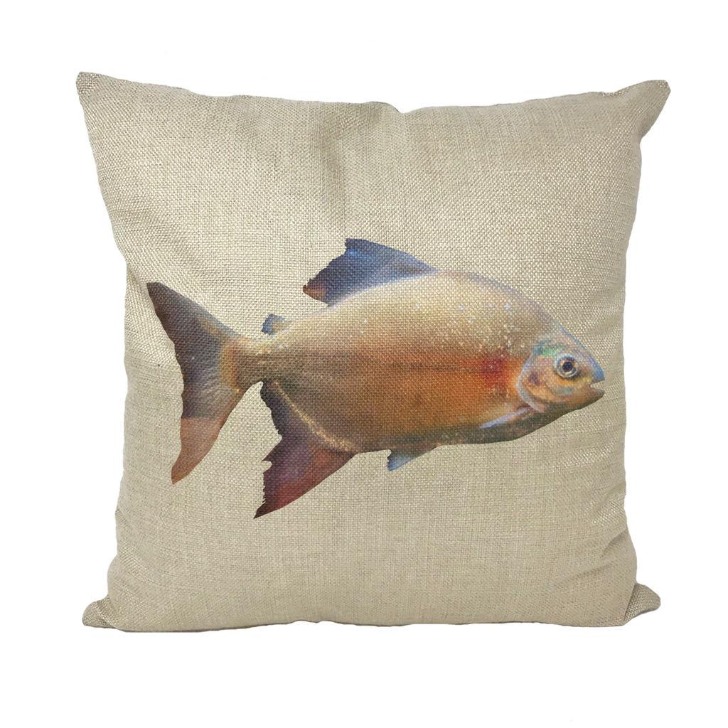 Colorful fish throw pillows in various styles, showcasing vibrant designs and soft textures, perfect for home decor.