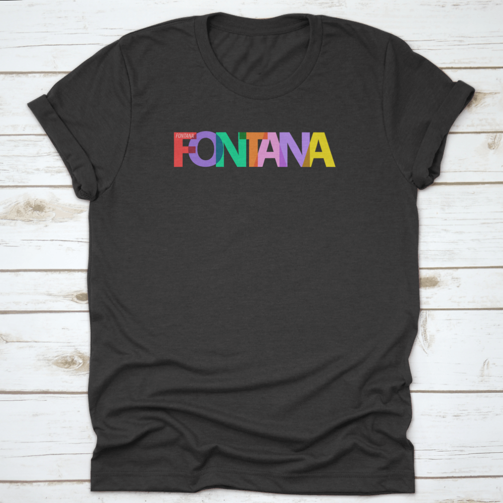 Colorful lettering design of Fontana, USA, showcasing vibrant colors and stylish typography.