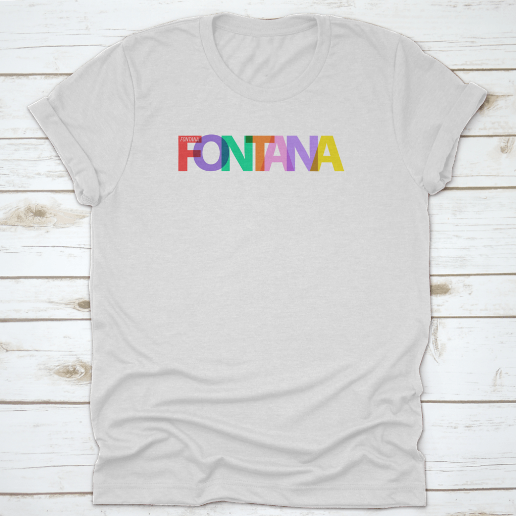 Colorful lettering design of Fontana, USA, showcasing vibrant colors and stylish typography.