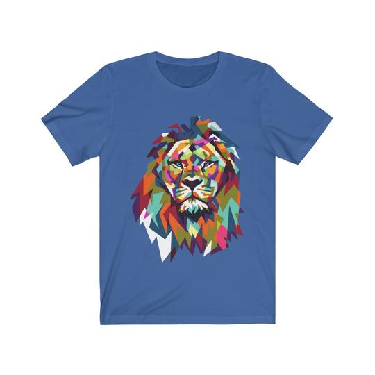 A vibrant Colorful Lion T-Shirt featuring a detailed lion graphic design on a soft cotton fabric.