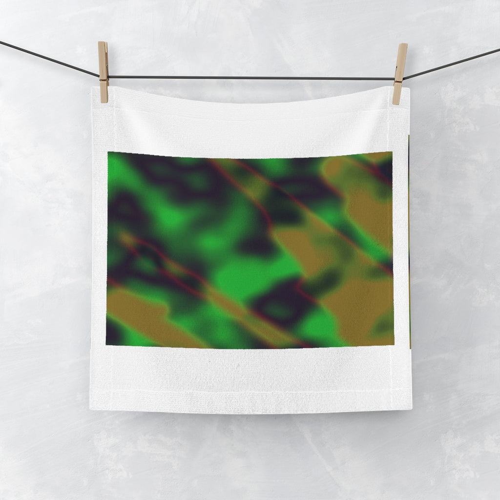 Colorful Painting Face Towel featuring a vibrant polyester front and soft cotton back, ideal for customization and everyday use.