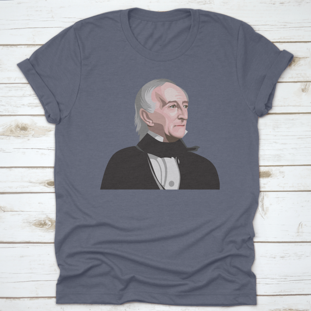 Coloured illustration of President John Tyler, showcasing his portrait in vibrant colors, perfect for history enthusiasts.