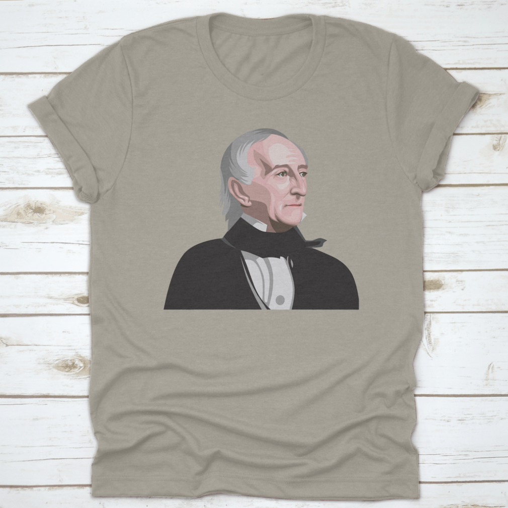 Coloured illustration of President John Tyler, showcasing his portrait in vibrant colors, perfect for history enthusiasts.