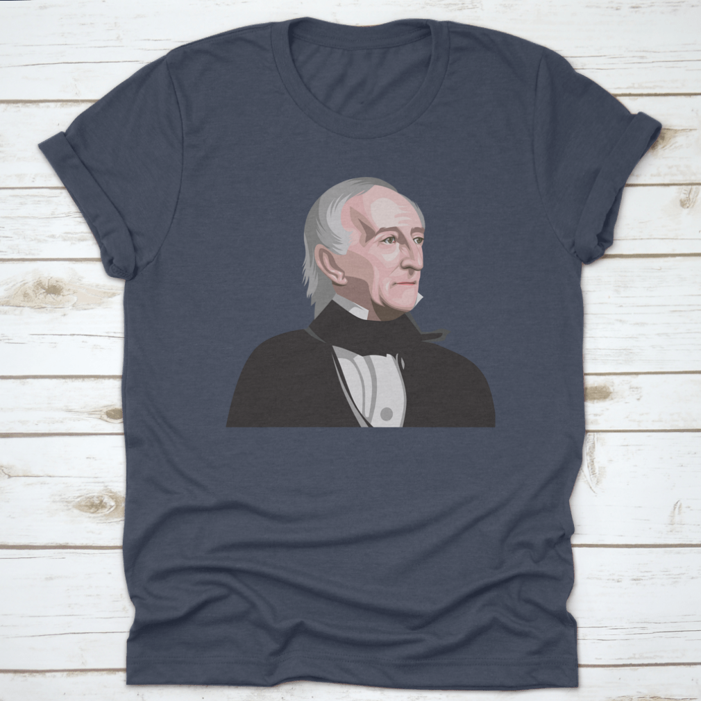 Coloured illustration of President John Tyler, showcasing his portrait in vibrant colors, perfect for history enthusiasts.