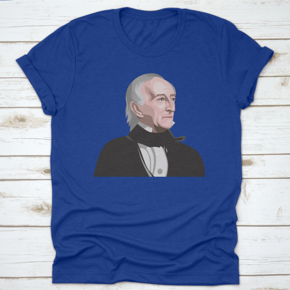 Coloured illustration of President John Tyler, showcasing his portrait in vibrant colors, perfect for history enthusiasts.