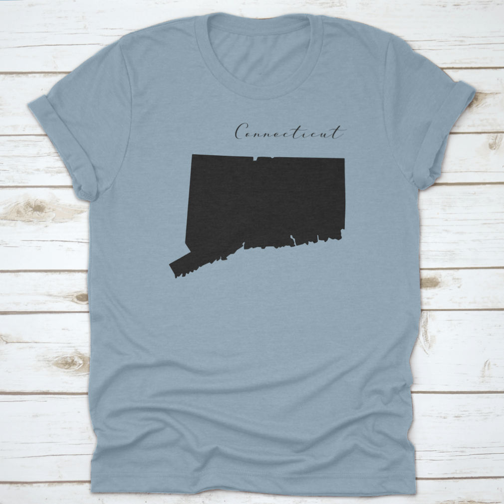 High-quality black silhouette vector map of Connecticut, editable for various design projects.