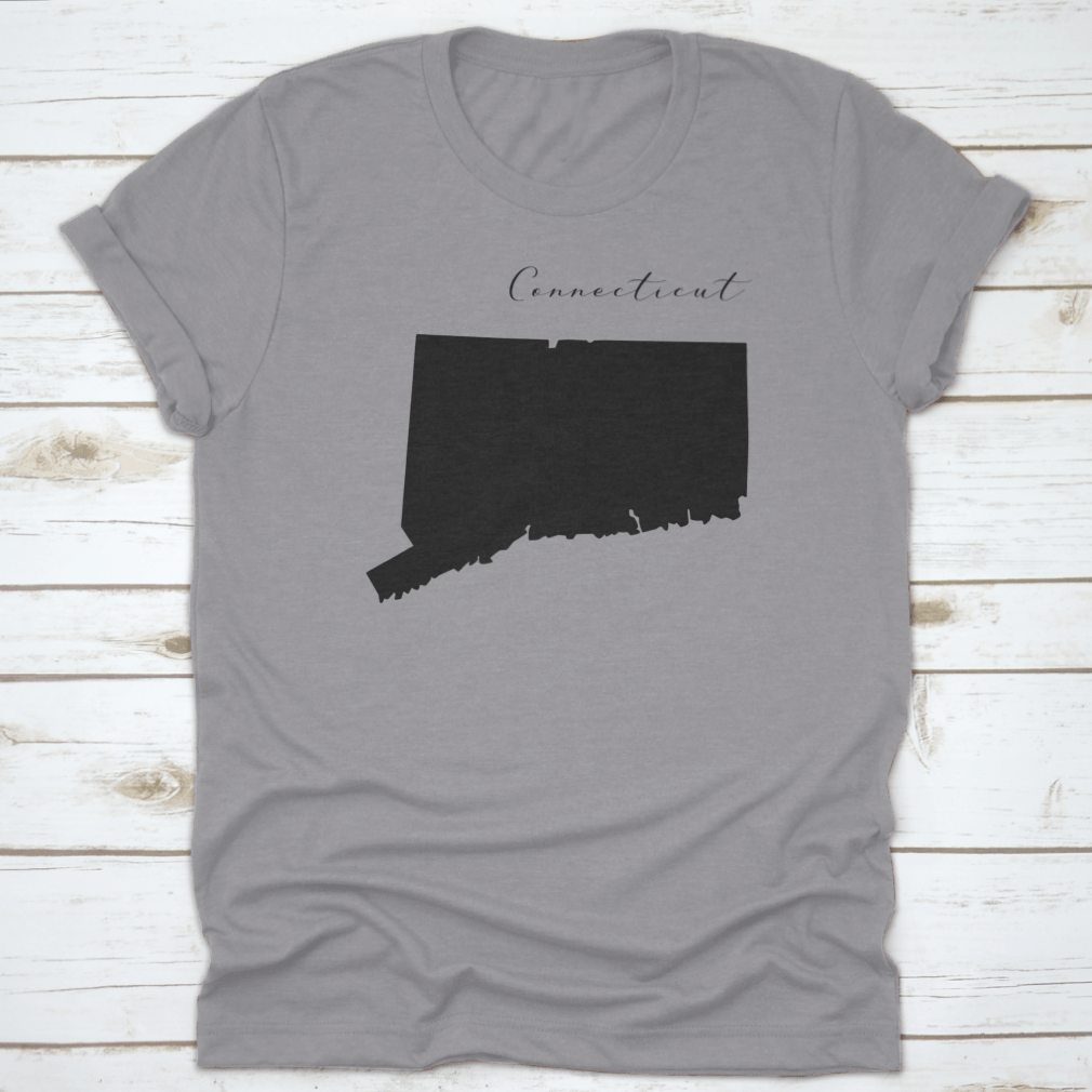 High-quality black silhouette vector map of Connecticut, editable for various design projects.