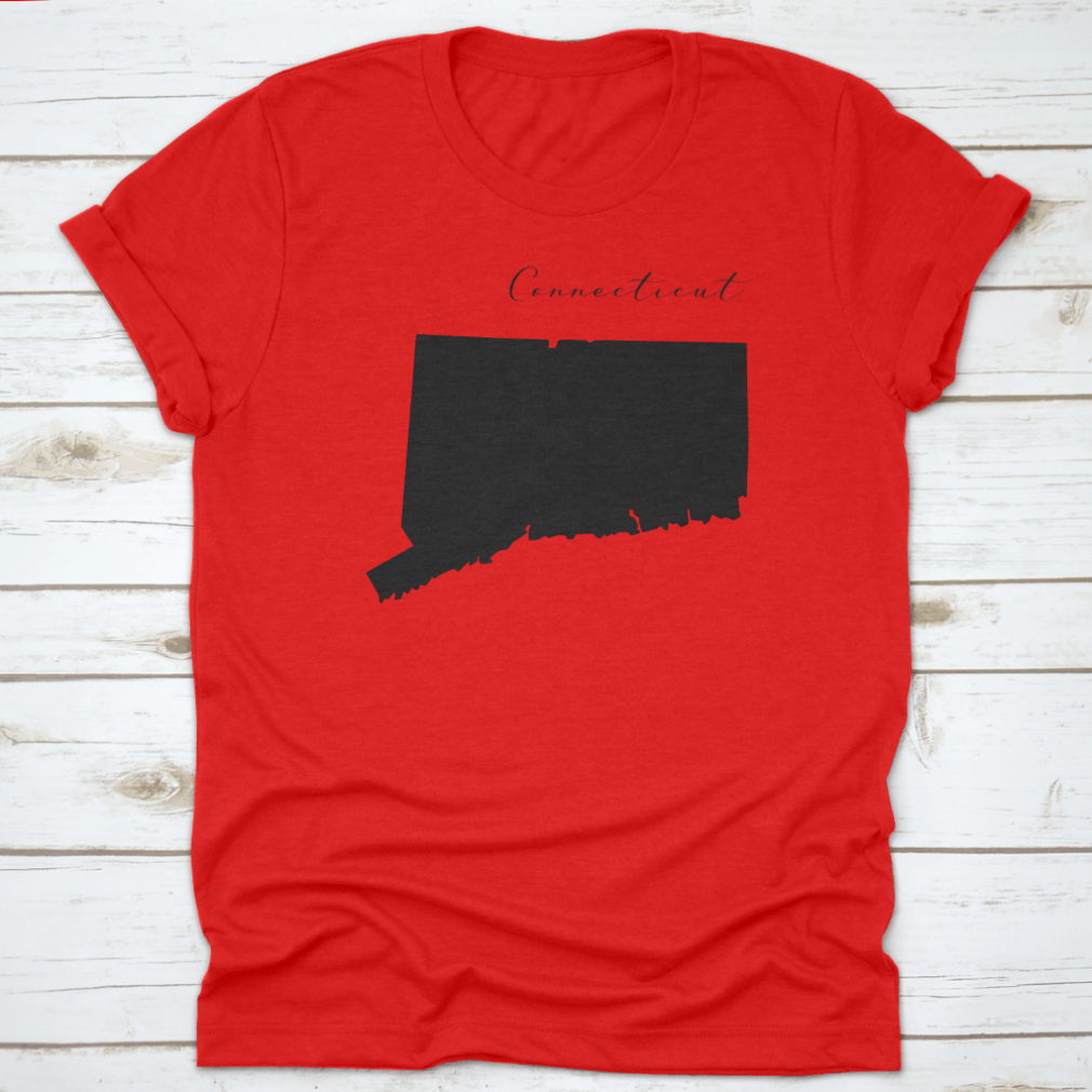 High-quality black silhouette vector map of Connecticut, editable for various design projects.