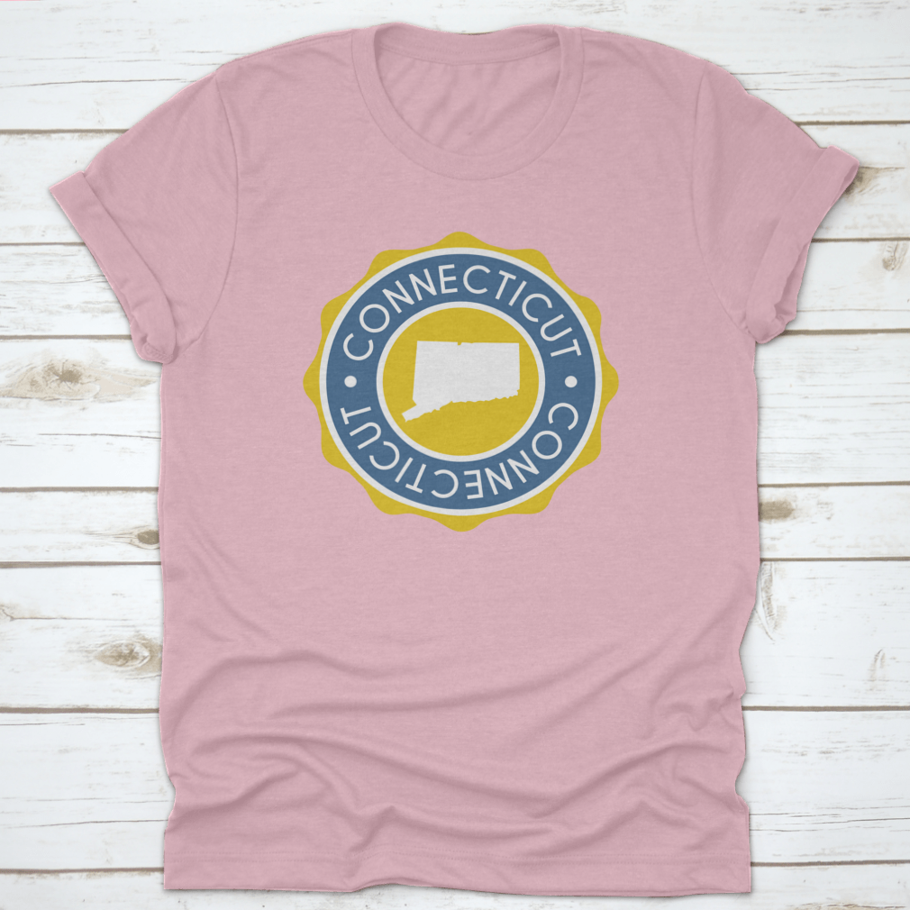 Connecticut USA Badge Map Vector Seal showcasing state pride with a classic design.