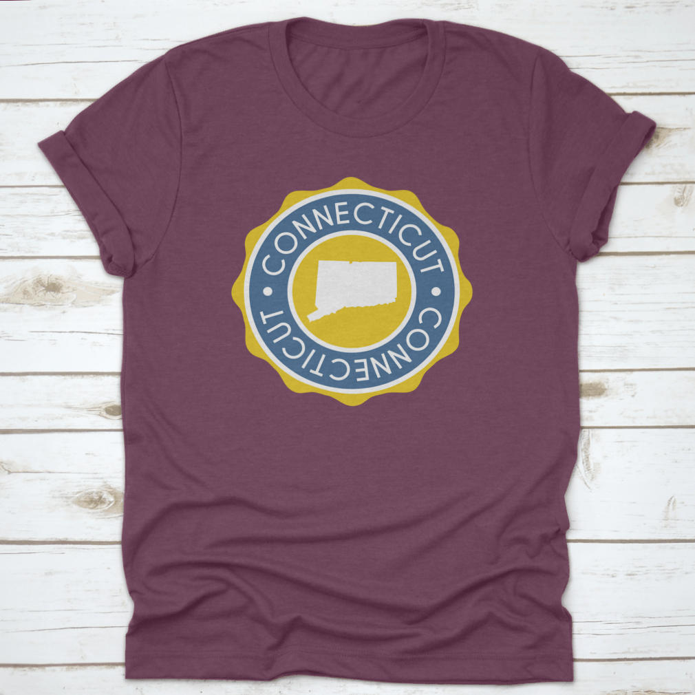 Connecticut USA Badge Map Vector Seal showcasing state pride with a classic design.