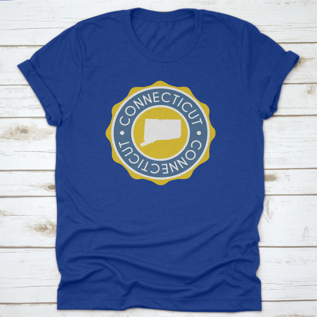 Connecticut USA Badge Map Vector Seal showcasing state pride with a classic design.