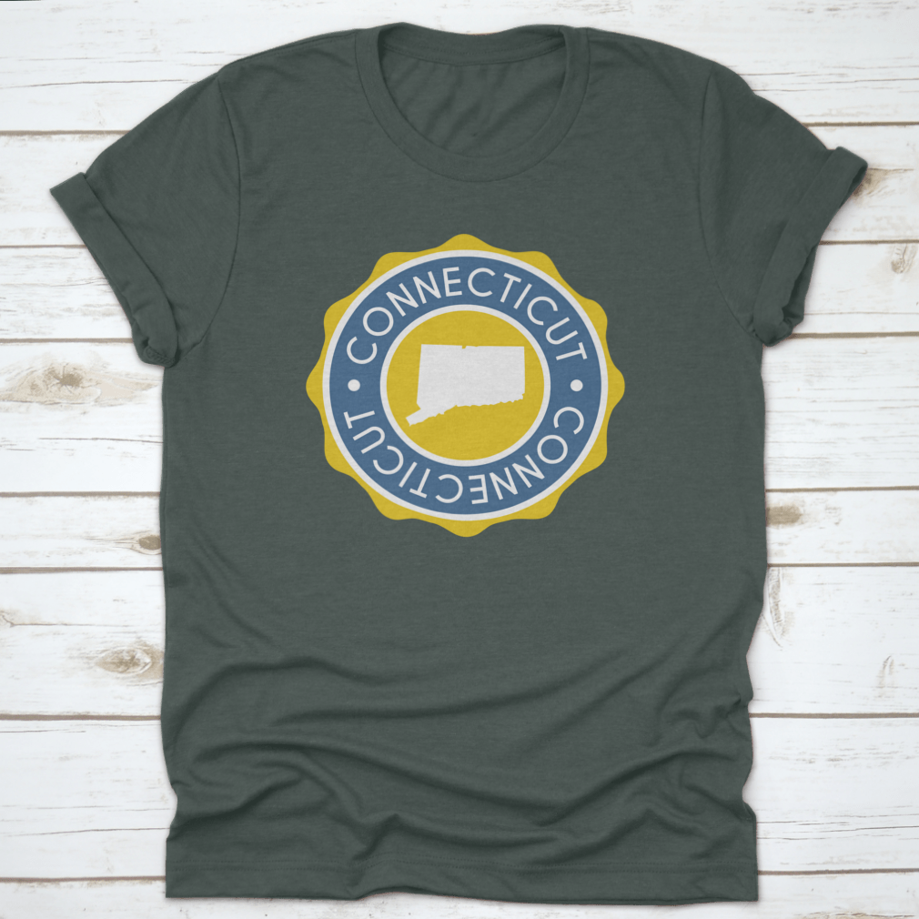 Connecticut USA Badge Map Vector Seal showcasing state pride with a classic design.
