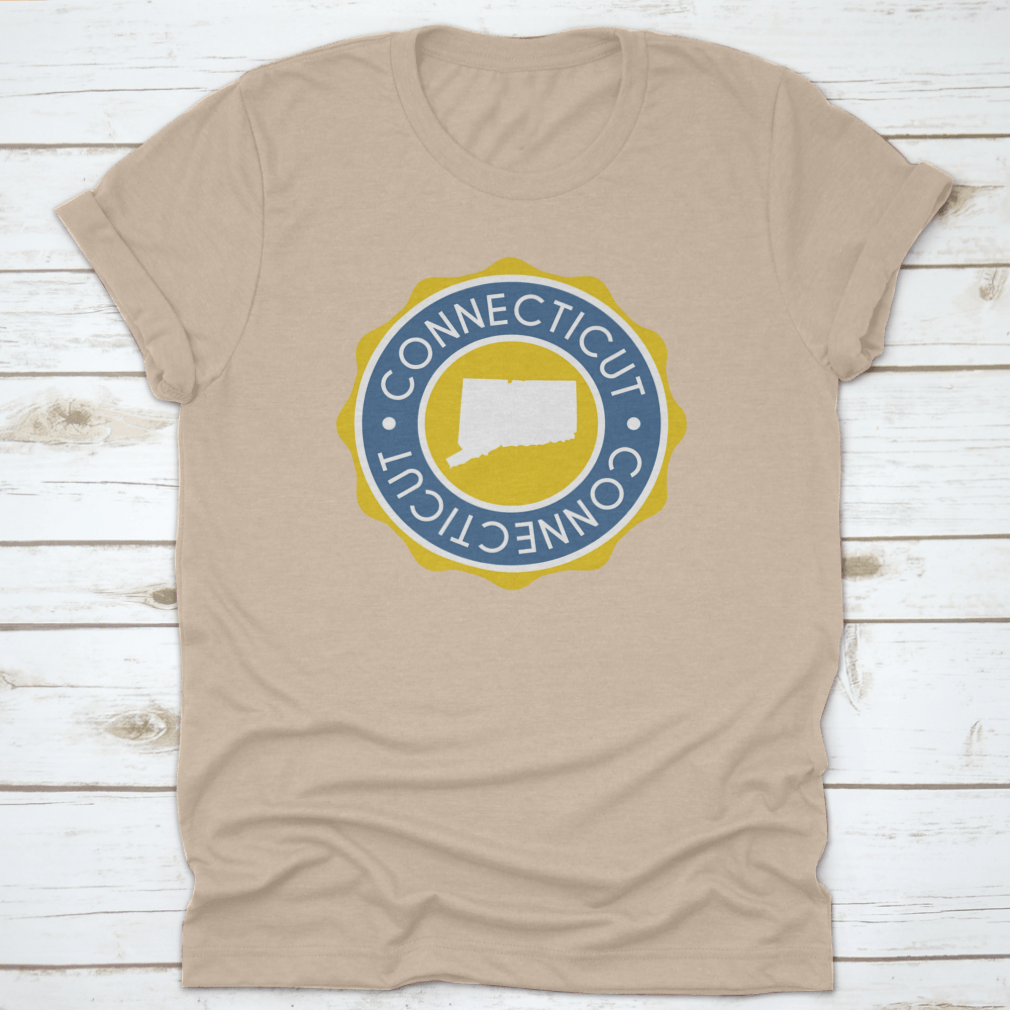 Connecticut USA Badge Map Vector Seal showcasing state pride with a classic design.