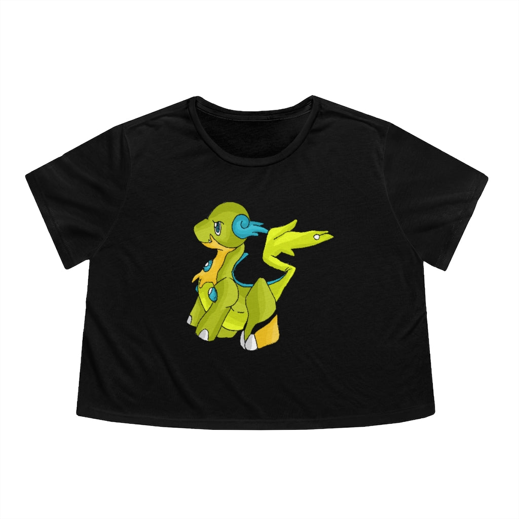 Cortenais Women's Flowy Cropped Tee in a stylish design, showcasing its soft fabric and modest cropped fit.