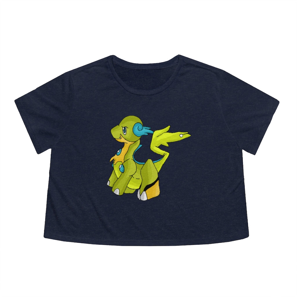 Cortenais Women's Flowy Cropped Tee in a stylish design, showcasing its soft fabric and modest cropped fit.