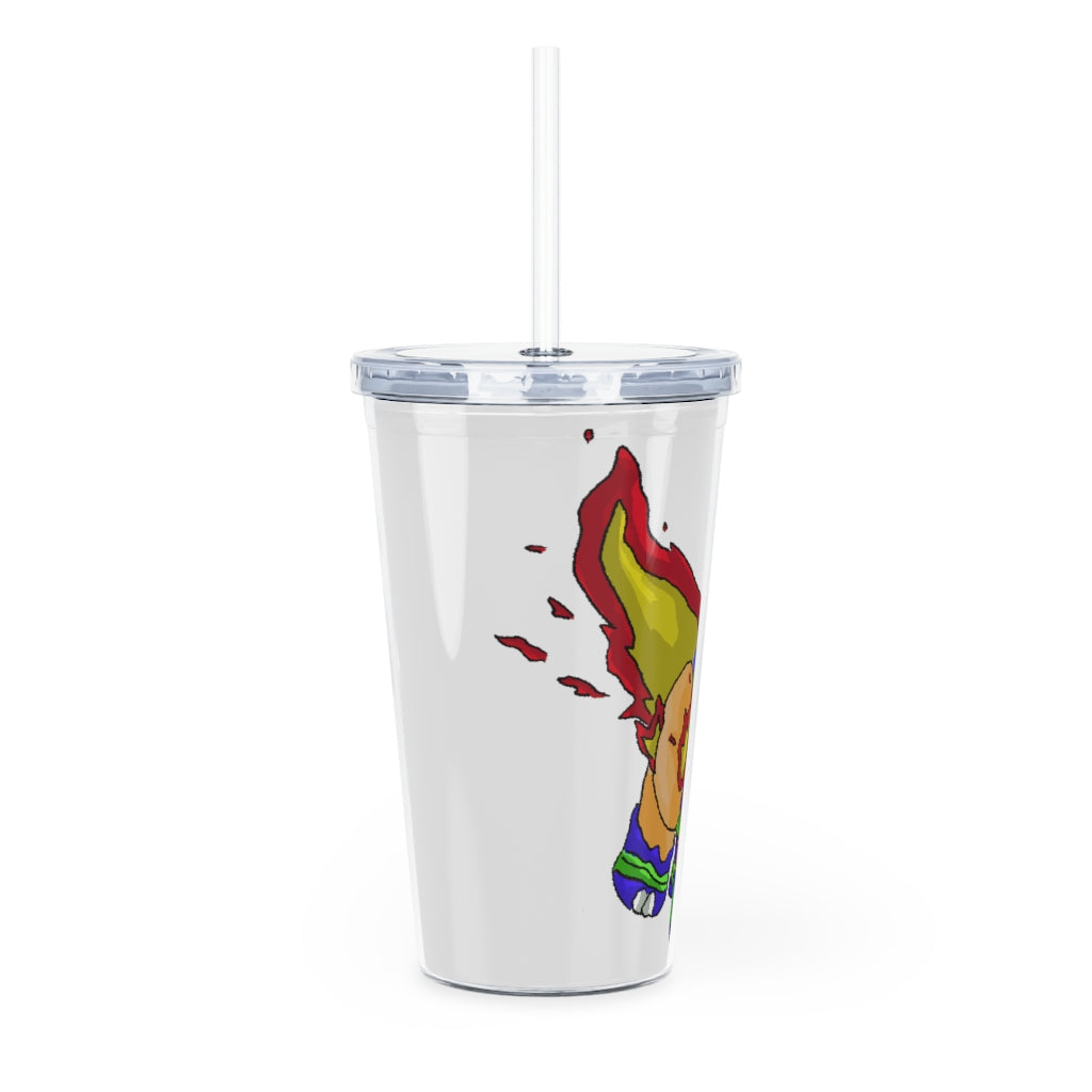 Corteness Plastic Tumbler with Straw, featuring a customizable design, lid, and reusable straw, perfect for events and gatherings.
