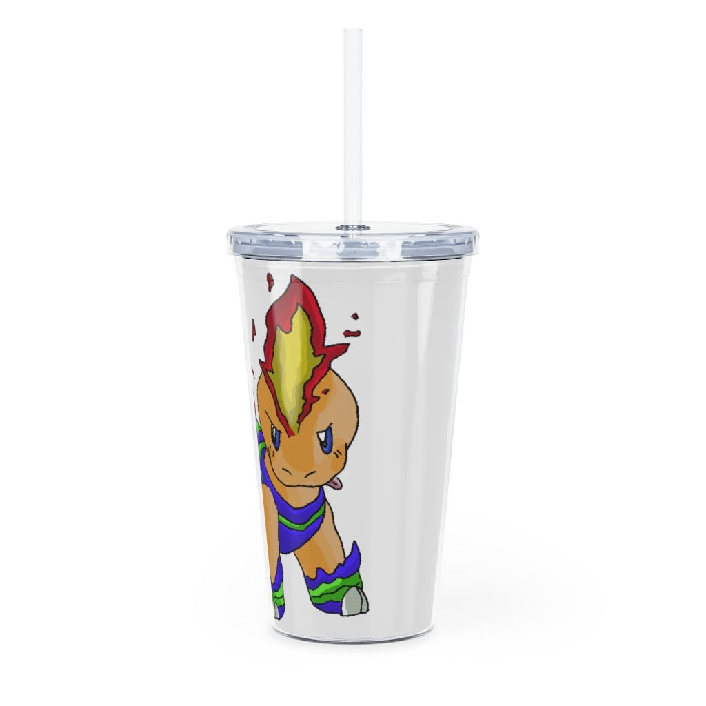 Corteness Plastic Tumbler with Straw, featuring a customizable design, lid, and reusable straw, perfect for events and gatherings.
