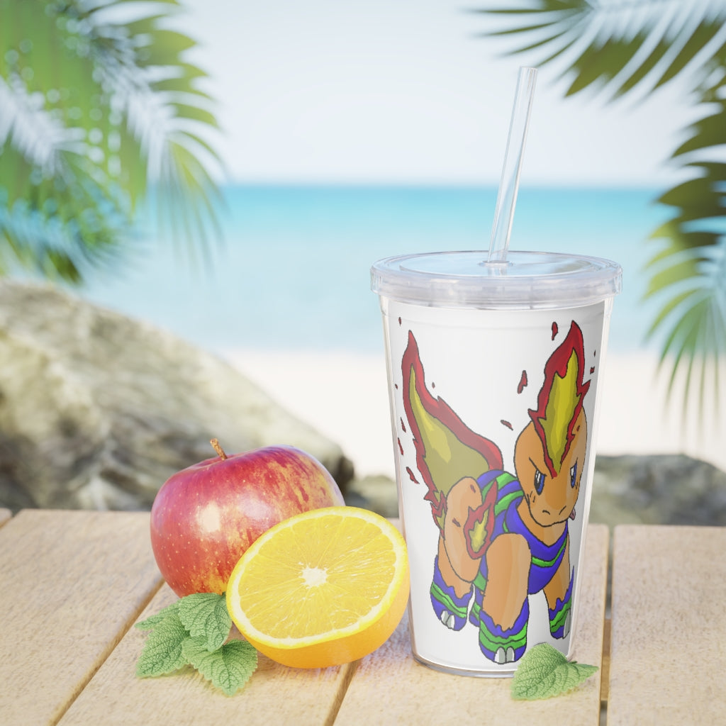 Corteness Plastic Tumbler with Straw, featuring a customizable design, lid, and reusable straw, perfect for events and gatherings.