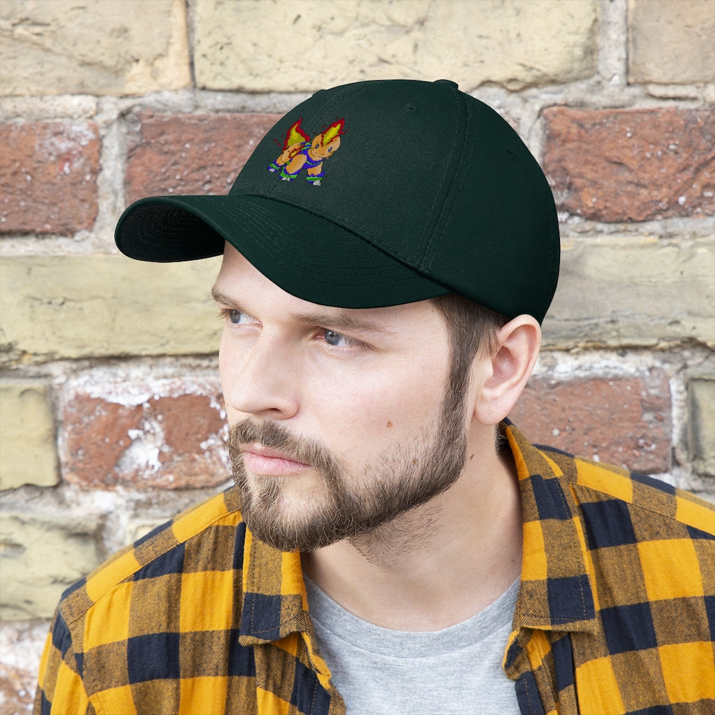 Corteness Unisex Twill Hat in a classic 6-panel design, made from 100% cotton twill with an adjustable Velcro closure.