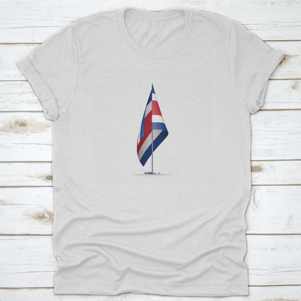 Costa Rica Flag State Symbol displayed on a white background, showcasing vibrant colors and emblematic design.