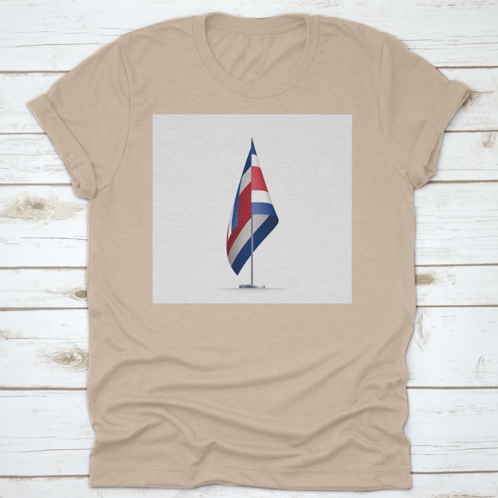 Costa Rica Flag State Symbol displayed on a white background, showcasing vibrant colors and emblematic design.